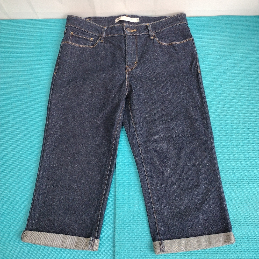 Levi's Womens Straight Crop Stretch Jeans Capri Size 10